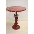 Vintage Industrial Jack Crank Table Red Antique Finish